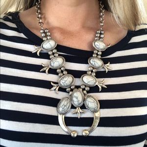 Faux White Buffalo Turquoise Necklace